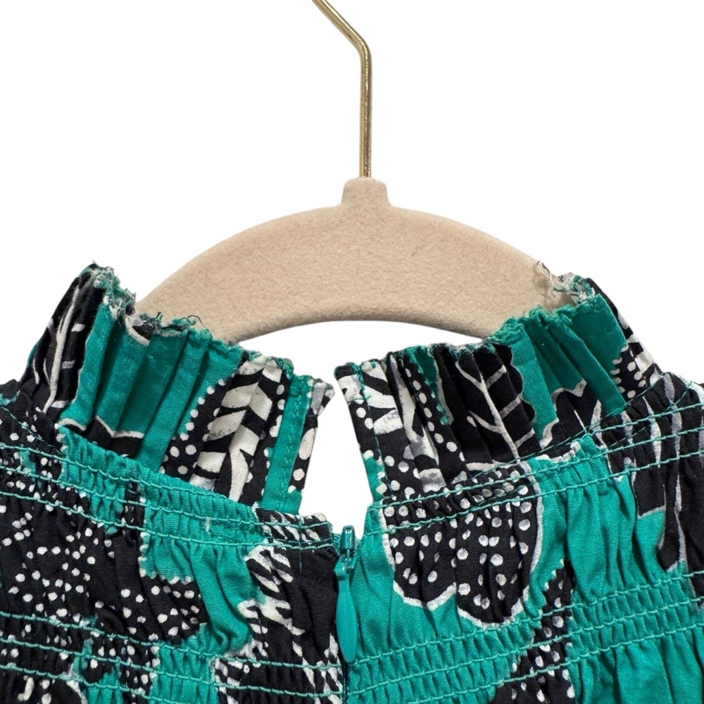 Love the Label Mini Dress Boho Floral Resortwear Preppy Green Black Sz S - Picture 15 of 16